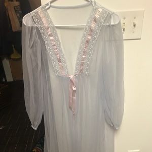 Never worn Purple tulle nightgown with pink ribbon